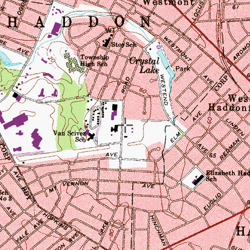 Topographic Map of Haddon Hills, NJ