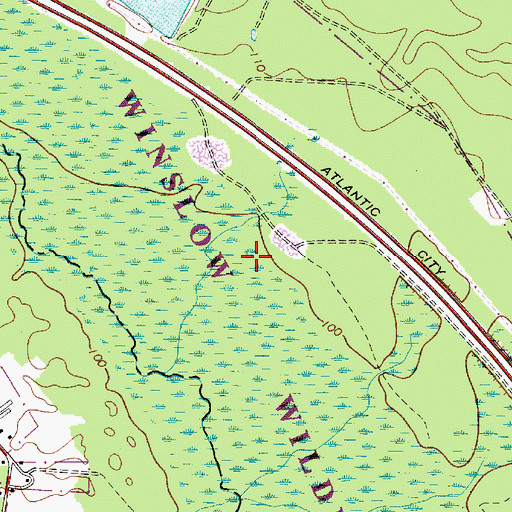 Topographic Map of Winslow Fish and Wildlife Management Area, NJ