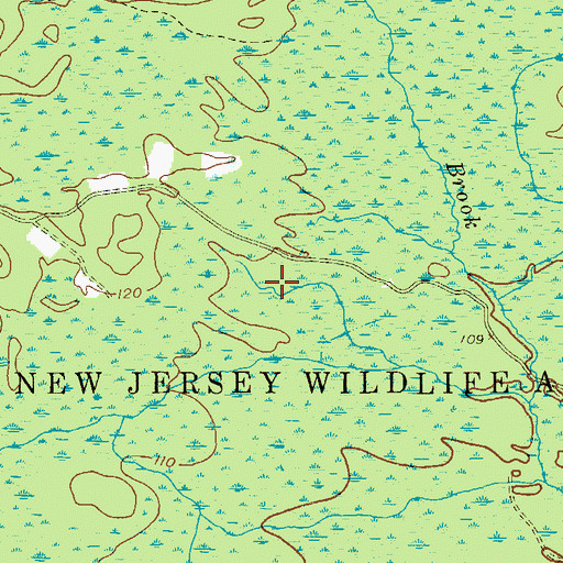 Topographic Map of Colliers Mills Wildlife Management Area, NJ