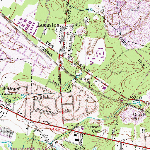 Topographic Map of Trout Run Station, NJ