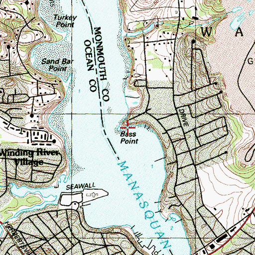 Topographic Map of Bass Point, NJ