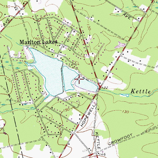 Topographic Map of Marlton Lakes, NJ