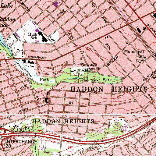 Topographic Map of Haddon Lake Park, NJ