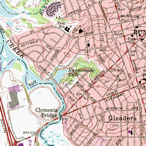 Topographic Map of Runnemede Lake Park, NJ