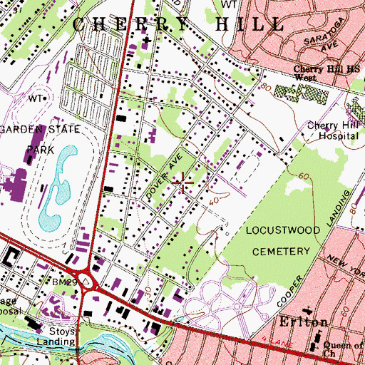 Topographic Map of Locustwood, NJ