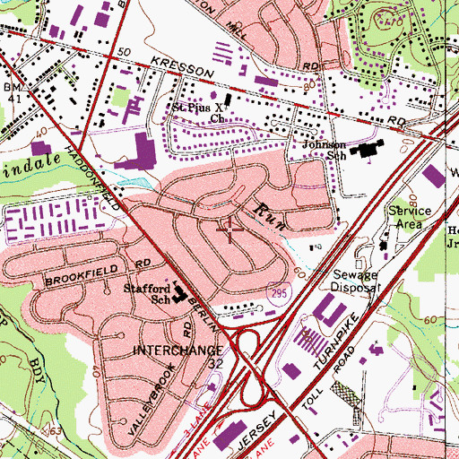 Topographic Map of Haddon Towne, NJ