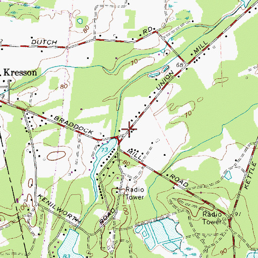 Topographic Map of Union Mills, NJ