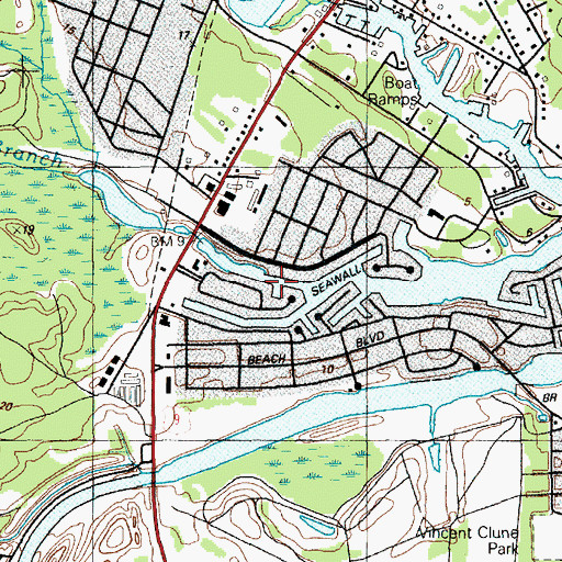 Topographic Map of Forked River Point, NJ