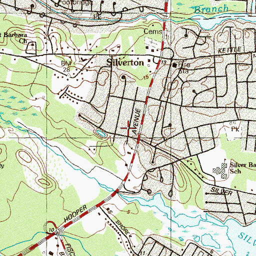 Topographic Map of Silverton Estates, NJ