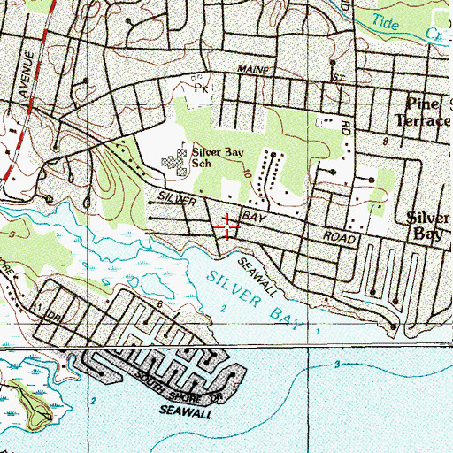 Topographic Map of Evergreen Shores, NJ
