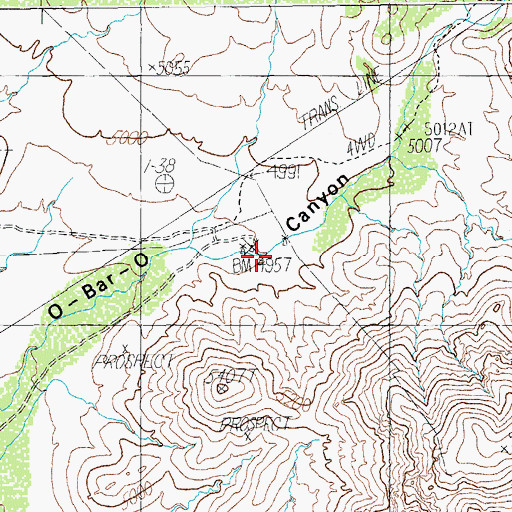 Topographic Map of O-Bar-O Ranch, AZ