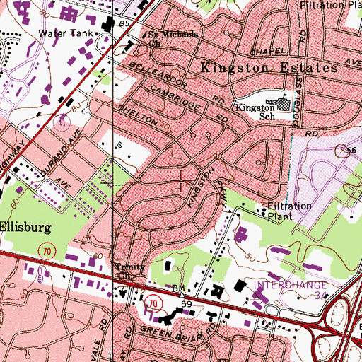 Topographic Map of Greenhaven, NJ