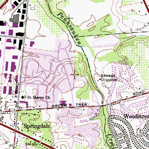 Topographic Map of Point of Woods, NJ
