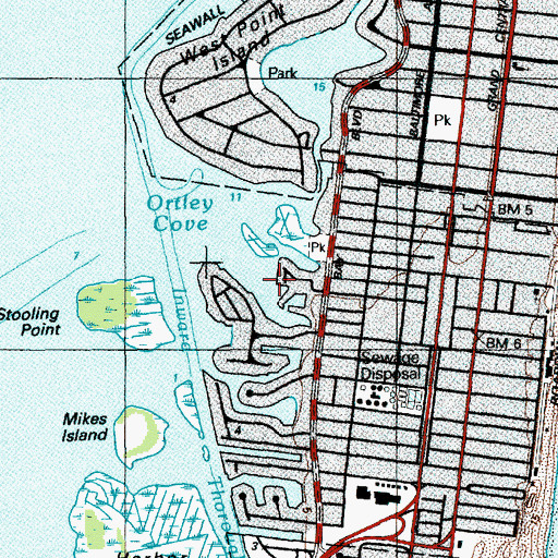 Topographic Map of Ortley Cove, NJ