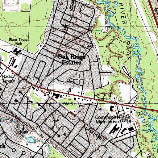 Topographic Map of Deer Chase Manor, NJ