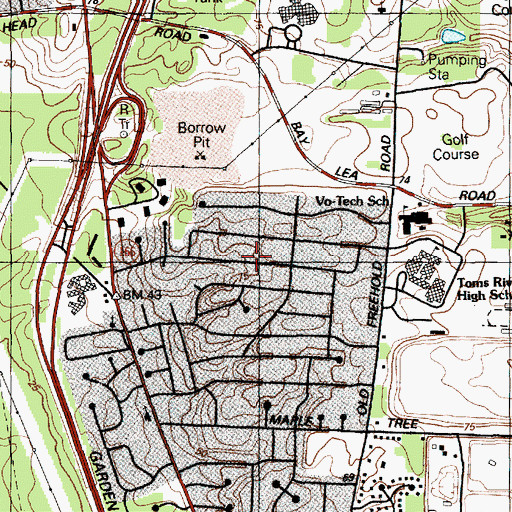 Topographic Map of Rivercrest Manor, NJ