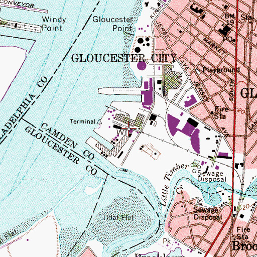 Topographic Map of Fort Nassau Industrial Park, NJ