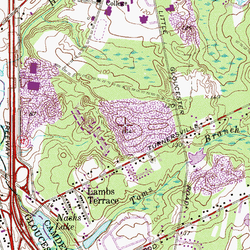 Topographic Map of Revere Run, NJ