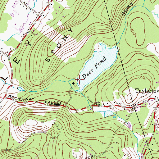 Topographic Map of Deer Pond Dam, NJ