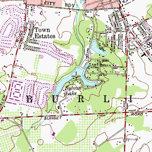 Topographic Map of Sylvan Lake Dam, NJ
