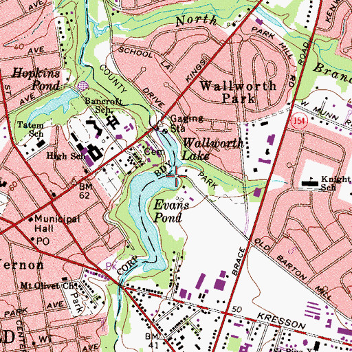 Topographic Map of Evans Pond Dam, NJ