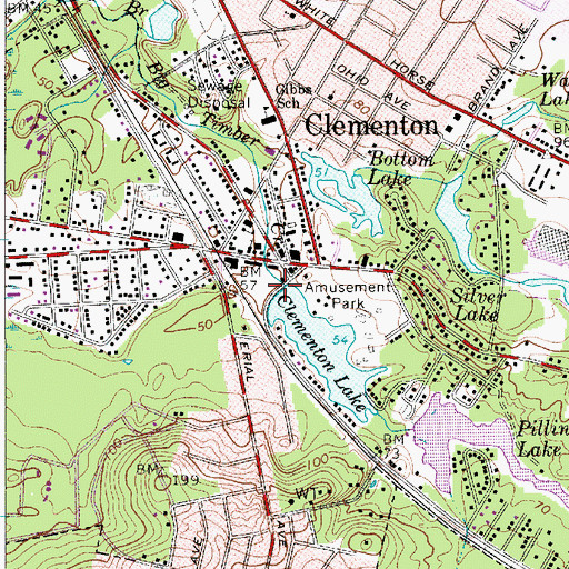 Topographic Map of Clementon Lake Dam, NJ