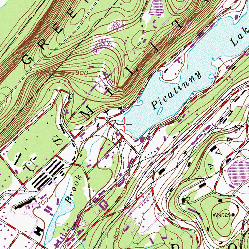 Topographic Map of Picatinny Lake Dam, NJ