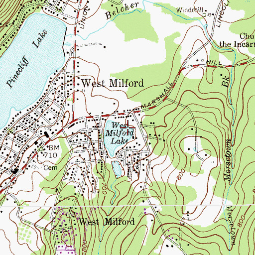 Topographic Map of West Milford Lake Dam, NJ