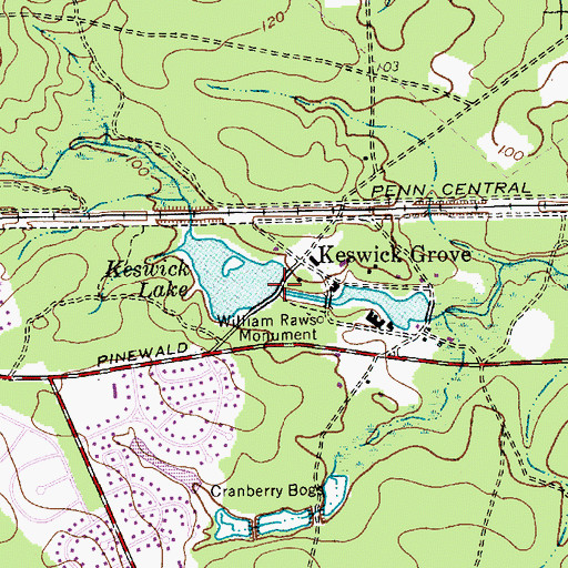 Topographic Map of Upper Kesick Dam, NJ