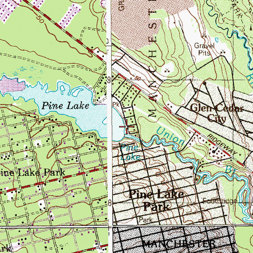 Topographic Map of Pine Lake Park Dam, NJ