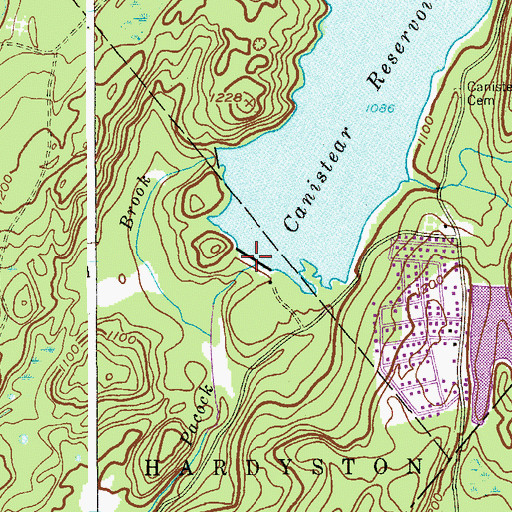 Topographic Map of Cannistear Reservoir Dam Number One, NJ