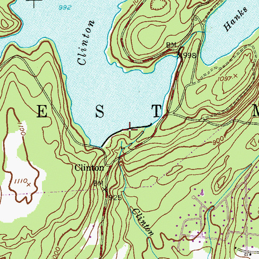 Topographic Map of Clinton Reservoir Dam, NJ