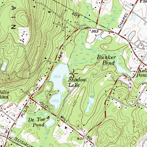Topographic Map of Shadow Lake Dam, NJ