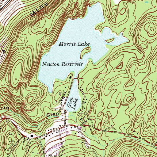 Topographic Map of Morris Lake Dam, NJ