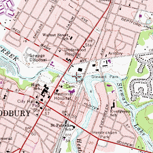 Topographic Map of Broad Street Lake, NJ