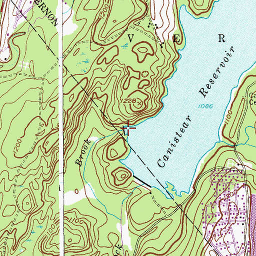 Topographic Map of Cannistear Reservoir Dam Number Two, NJ