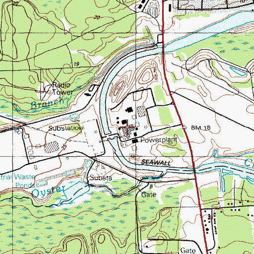 Topographic Map of Oyster Creek Nuclear Power Plant, NJ