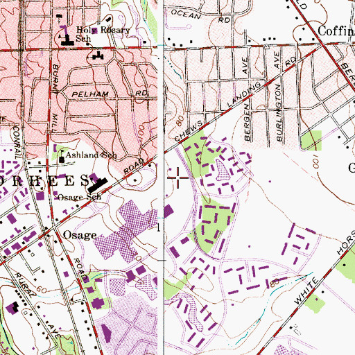 Topographic Map of S and C Echelon Heliport, NJ