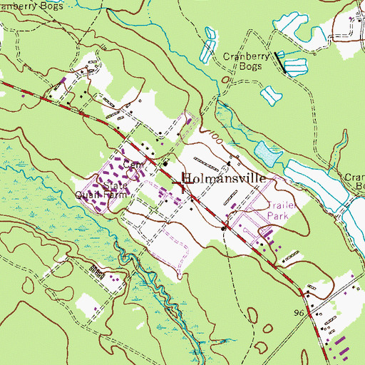 Topographic Map of Holmansville Heliport, NJ