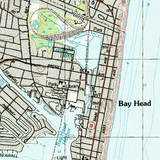Topographic Map of Borough of Bay Head, NJ