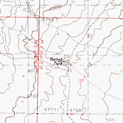 Topographic Map of Barbee Tank, NM
