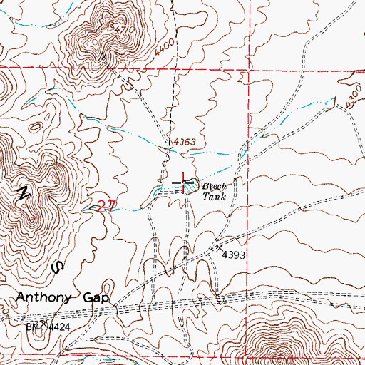 Topographic Map of Beech Tank, NM
