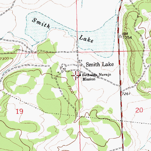 Topographic Map of Bethesda Navajo Mission, NM