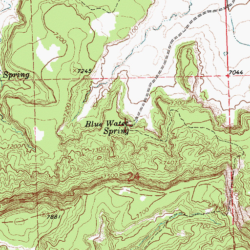 Topographic Map of Blue Water Spring, NM
