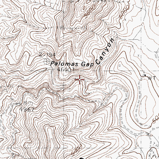 Topographic Map of Caballo Canyon, NM
