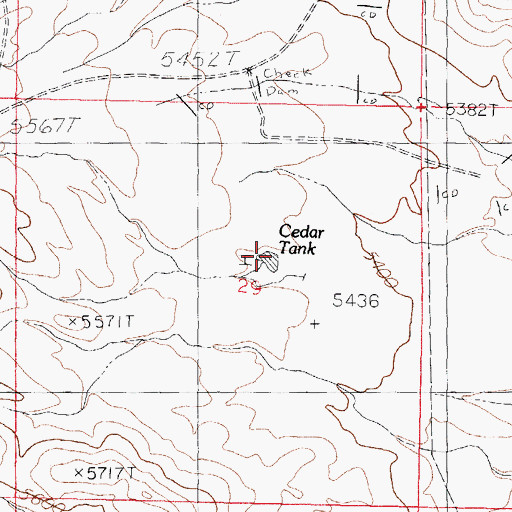Topographic Map of Cedar Tank, NM