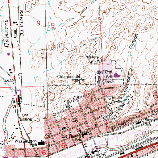 Topographic Map of Chiaramonte Mine, NM