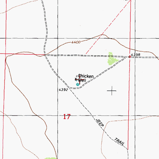 Topographic Map of Chicken Well, NM