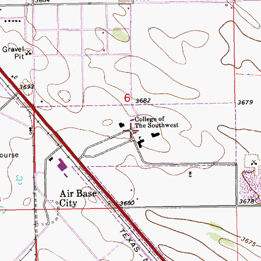 Topographic Map of University of the Southwest, NM