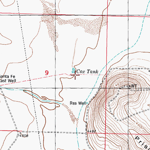 Topographic Map of Cox Tank, NM